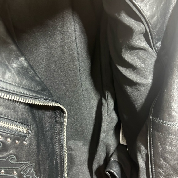Michael Kors Leather Moto Biker Jacket - Picture 8 of 8